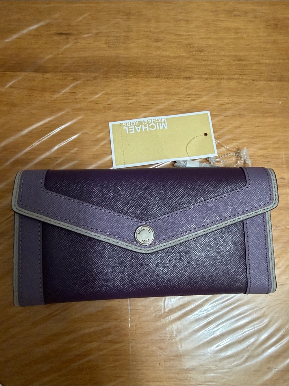 Michael Kors Two-Tone Plum & Lavender Trifold Wallet